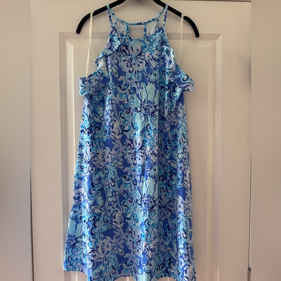 Lilly Pulitzer Billie Dress SZ S Saltwater Blue Suns Out Funs Out - Picture 4 of 14